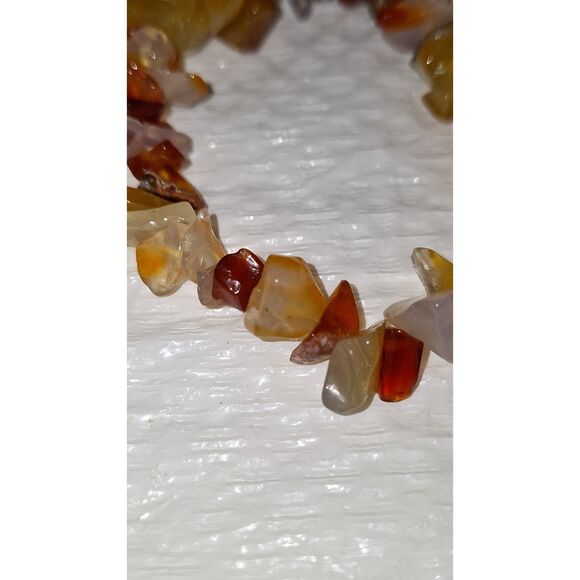 A Gemstone Stretchy Bracelet Quartz Jasper Stone Chips Unique Natural - Picture 4 of 6